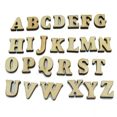 EOEMY 100 Assorted Mini Wood Alphabet Letter 1/2" Flatback Unfinished Wooden Scrapbook