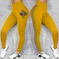 thumbnail image 4 of Outfmvch Mardi Gras Pants for Women Sequin Glitter Print Pattern Plus Size Full Length Yoga Leggings High Waist Design Colorful Tights Yellow S-3XL, 4 of 6