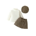 thumbnail image 2 of Newborn Infant Kid Baby Girls Clothes Sets 6M 9M 12M 18M 24M 3Y Knit Long Sleeve Sweaters Tops Plaid Skirts Hat Fall Spring Outfits, 2 of 10