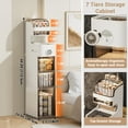 thumbnail image 4 of Small Bathroom Storage Corner Floor Cabinet With 1 Flip-Open Cover, Drawers & Tissue Box,7 Tier Beside The Toilet Paper Stand for Skinny,Narrow Toilet Paper Cabinet for Kitchen,Laundry, 4 of 9