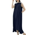 thumbnail image 7 of Dresses For Women Summer Casual Sleeveless Crew Neck Flowy Maxi Tank Dresses Straight Sundresses for Women Trendy Navy Free Size, 7 of 7