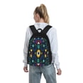 thumbnail image 7 of Lsque Colorful Mexican Flower Pattern Adult Backpack – Durable & Lightweight PU Canvas Storage Bag , 15” Laptop Compartment, and Multiple Pockets, 7 of 7