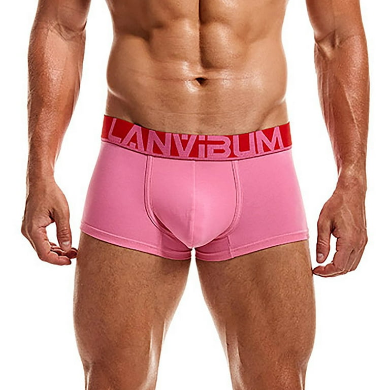 Lopecy Sta Men s Fashion Underwear Boxer Shorts Breathable Boxers for Men Sales Clearance Mens Boxer Briefs Pink M