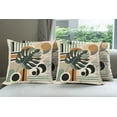 thumbnail image 6 of Ambesonne Monstera Throw Pillow Cover 4 Pack, Mid Century Boho Abstract, 16", Evergreen Sepia Dusk, 6 of 7