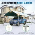 thumbnail image 6 of Quictent 10X20ft Heavy Duty Carport Outdoor Car Canopy with 3 Reinforced Steel Cables-Green, 6 of 10