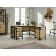 thumbnail image 3 of Sauder Steel River L-Shaped Desk, Milled Mesquite Finish, 3 of 12