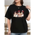 thumbnail image 1 of Camiseta de San Valentín para mujer, con estampado animal, cuello redondo, tejido informal ligeramente elástico, ideal para vacaciones, estampado geométrico, ideal para el tiempo libre., 1 of 6
