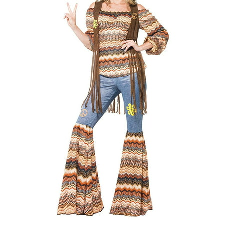 Multi Womens Medium Harmony Hippie Costume M