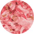 thumbnail image 1 of Ahgly Company Machine Washable Indoor Round Transitional Light Salmon Pink Area Rugs, 3' Round, 1 of 7