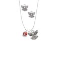 thumbnail image 2 of Delight Jewelry Silvertone Red Enamel Firefighter Helmet Silver tone Guardian Angel Charm Necklace and Stud Earrings, 2 of 4