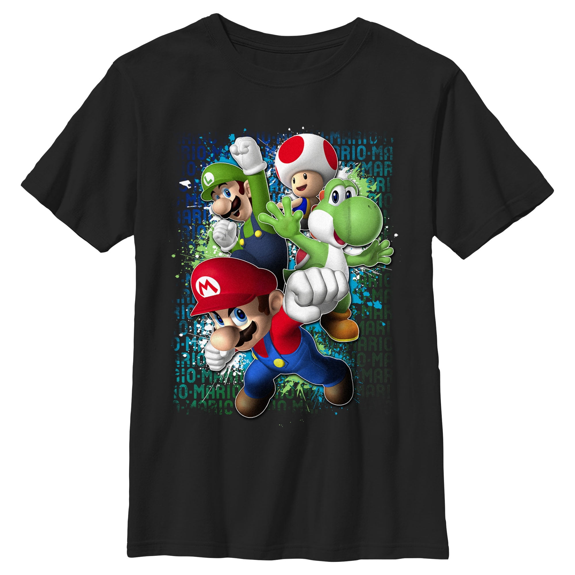 Boy's Nintendo Mario Jump Graphic Tee Black Large