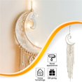 thumbnail image 4 of Yuarrent Atrapasueños de luna creativa, decoración colgante de pared con borlas, atrapasueños bohemio hecho a mano para el hogar, adornos para Almacenamiento y organización del hogar Yuarrent HA023522-00, 4 of 6