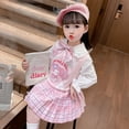 thumbnail image 5 of Sanrios Cinnamoroll Girl Kids Set Anime Spring Kuromi Melody Fashion Kawaii Sweet College Style Vest Sweater Shirt Pleated Skirt, 5 of 5