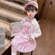 thumbnail image 5 of Sanrios Cinnamoroll Girl Kids Set Anime Spring Kuromi Melody Fashion Kawaii Sweet College Style Vest Sweater Shirt Pleated Skirt, 5 of 5