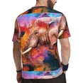 thumbnail image 2 of Wukai Oil Paintings of Elephants Print Men's Short-Sleeved Mesh T-Shirt,Quick-Dry Short Sleeve Workout T-Shirt-6X-Large, 2 of 8