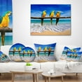 thumbnail image 4 of Designart Blue Gold Macaws at Beach - Seashore Photo Throw Pillow - 12x20, 4 of 5