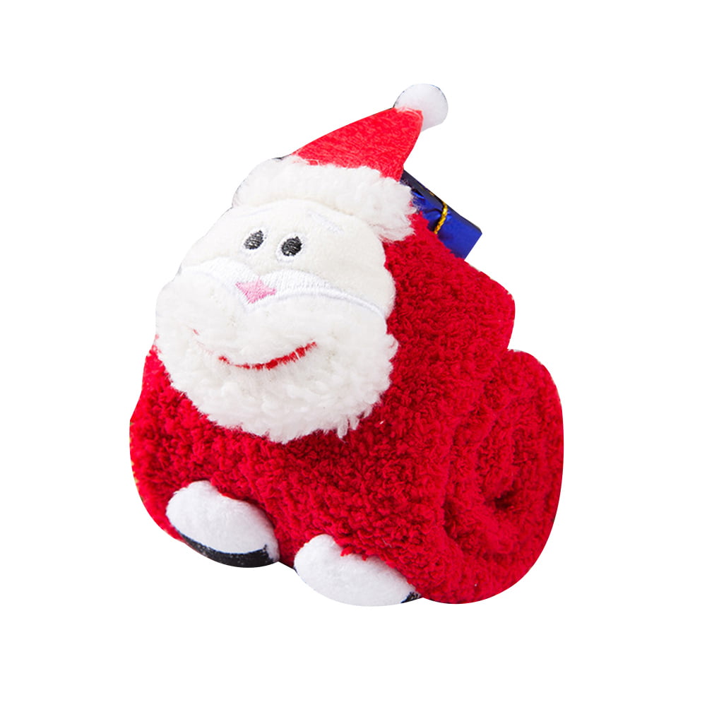 Kalaokei Kids Adult 3D Christmas Tree Santa Coral Fleece Anti Slip Calcetines Entre Padres E Hijos para Niños Adultos *Alce* Adulto