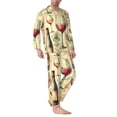 thumbnail image 2 of Balery Wine Pijama para Hombre de Dos Piezas con Manga Larga, Conjunto de Dormir y Descanso Suave con Bolsillos-Large, 2 of 7