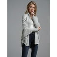 thumbnail image 4 of Women'S - Batwing Cable Knitted Slouchy Oversized Wrap Cardigan Sweater Grey One Size, 4 of 6