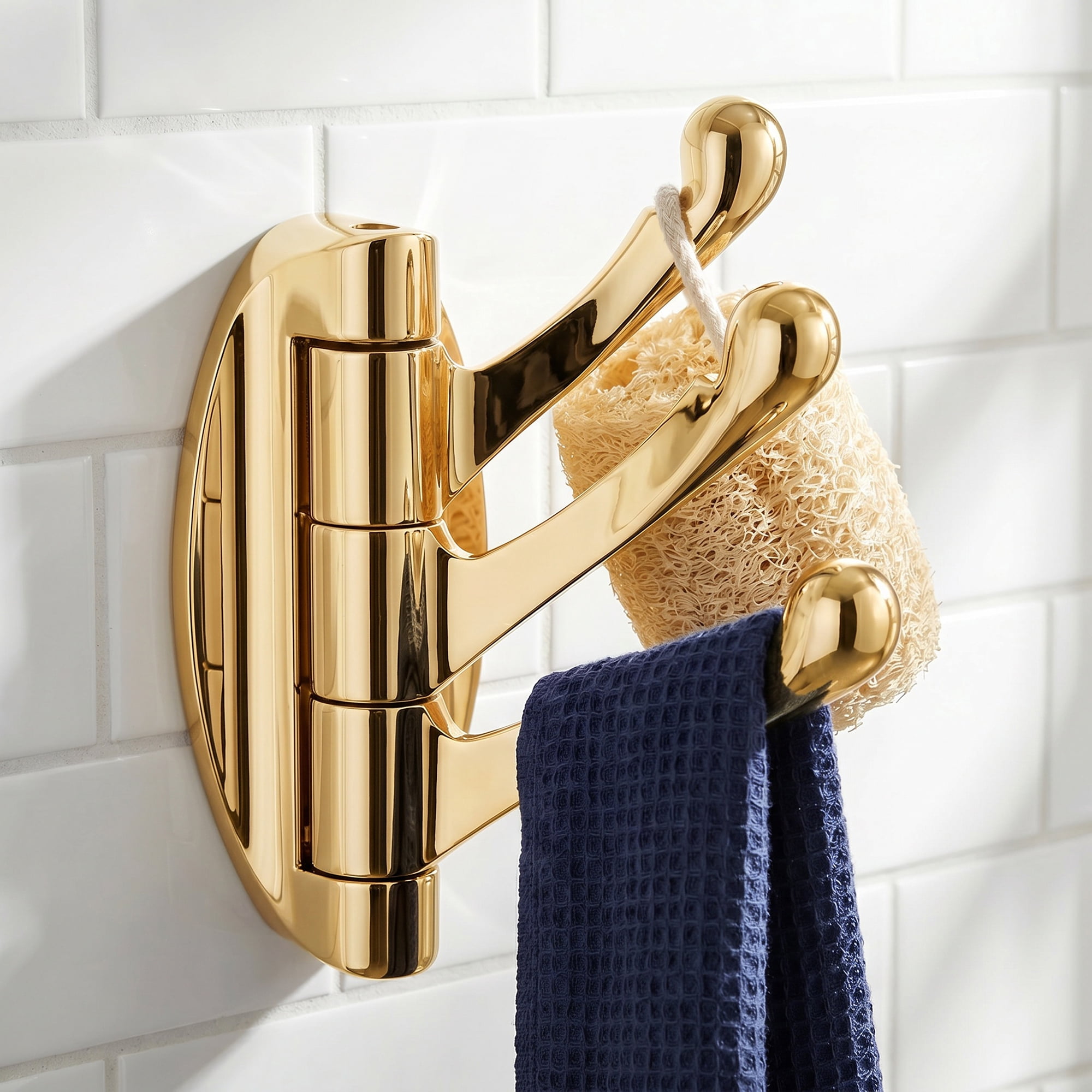 Unique Bargains 2Pcs Utility Hooks Metal Durable Hooks Gold