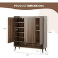 thumbnail image 2 of 6-Tier Shoe Storage Cabinet with Fluted Doors - Adjustable Shelves Shoe Rack Organizer for Entryway, Hallway & Living Room, Space-Saving Shoe Cabinet with Hooks,for 24-30 Pairs, 2 of 7