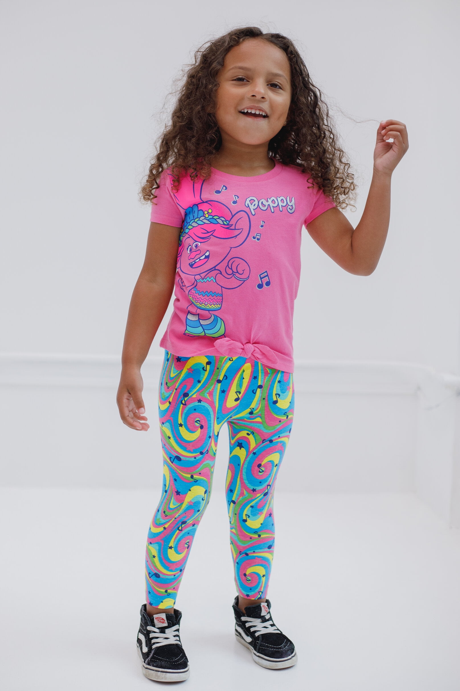 ☆KIRSH☆ Trolls Color Block Slim Fit T-Shirt Light Pink DreamWorks Trolls Poppy Toddler Girls T-Shirt and Capri