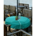 thumbnail image 2 of Outdoor Tablecloth Irregular Geometric Round Patio Tablecloths 60 Inch, Waterproof Table Cloths with Umbrella Hole and Zipper, Teal Turquoise Gradient Summer Table Cover for Outdoor Tables Garden, 2 of 6