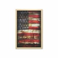 thumbnail image 1 of American Flag Wall Art with Frame, Us over Old Rusty Tones Weathered Vintage Social Plank Art, Printed Fabric Poster for Bathroom Living Room, 23" x 35", Multicolor, by Ambesonne, 1 of 2