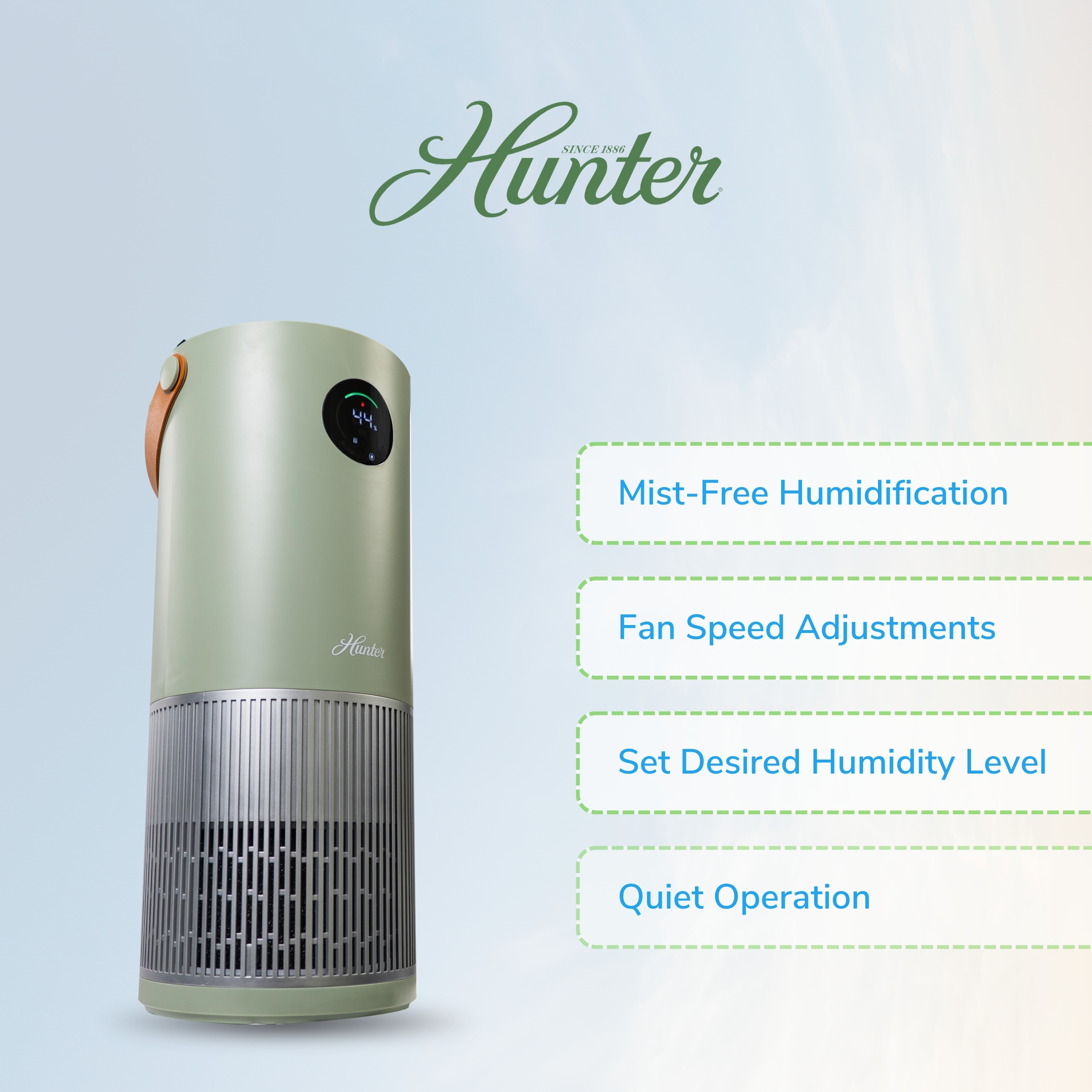 Hunter HPH625 Humidifier and Air Purifier In One, Sage/Silver