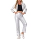 thumbnail image 2 of BLAZER CORTO DE CUERO SINTÉTICO INSPIRE CHIC PARA MUJERES, CON SOLAPA EN V, CIERRE DE UN SOLO BOTÓN, CHAQUETA DE MOTO PU L PLATA, 2 of 6