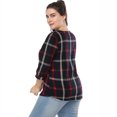 thumbnail image 4 of Blusa de mujer, cuello redondo, manga 3/4, camisa vintage suelta, tops Irfora XXL, 4 of 6