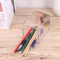 thumbnail image 6 of WHAMVOX Acrylic Pen Holder Transparent Brush Pot Pencil Container Desktop Stationery Organizer Gift (Golden), 6 of 8