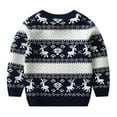 thumbnail image 2 of Toddler Boys Long Sleeve Crewneck Sweater Kids Children Warm Pullover Sweatshrit Fall Winter Tops Casual Comfy  Pull On Knit Sweater,3-8Years, 2 of 9