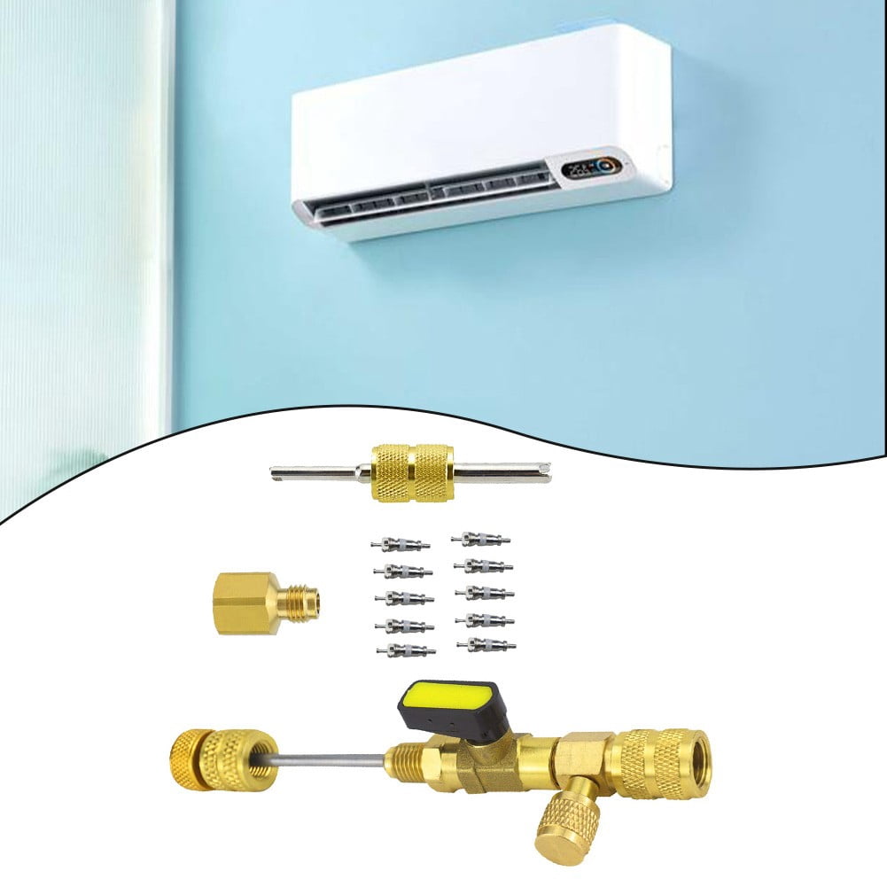 yaaqii Valve core remover installation Air conditioner repair tool with brass adapter