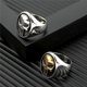 thumbnail image 5 of Anillo de motociclista de Acero inoxidable yuxing con calavera plata dorado tamaño 10, 5 of 5