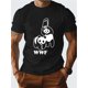 thumbnail image 1 of [1pc Breathable Summer Panda Tee] 1pc Men'S Casual Summer T-Shirt with Geometric Panda Print, Round Neck, Knit Fabric, Polyester, Breathable & Stretchy, Regular Fit - WWF Logo Tee, 1 of 5