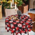 thumbnail image 2 of Christmas Round Tablecloth 60 Inch Buffalo Plaid Tablecloth Merry Christmas Snowflake Tablecover Anti-Wrinkle Waterproof Wipeable Table Cloth for Kitchen/Home Decoration, 2 of 5