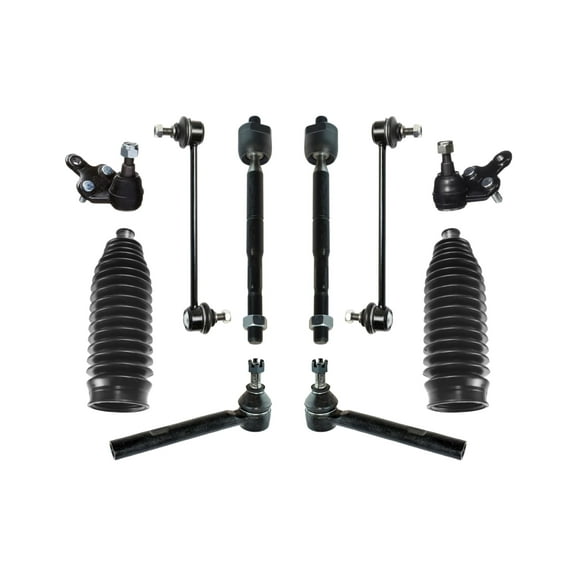 PartsW - 10 Pc Front Inner & Outer Tie Rod Ends with Steering Gear Bellows, Sway Bar End Links, Lower Ball Joints, Suspension Kit for Lexus RX330, Lexus RX350, Toyota Highlander
