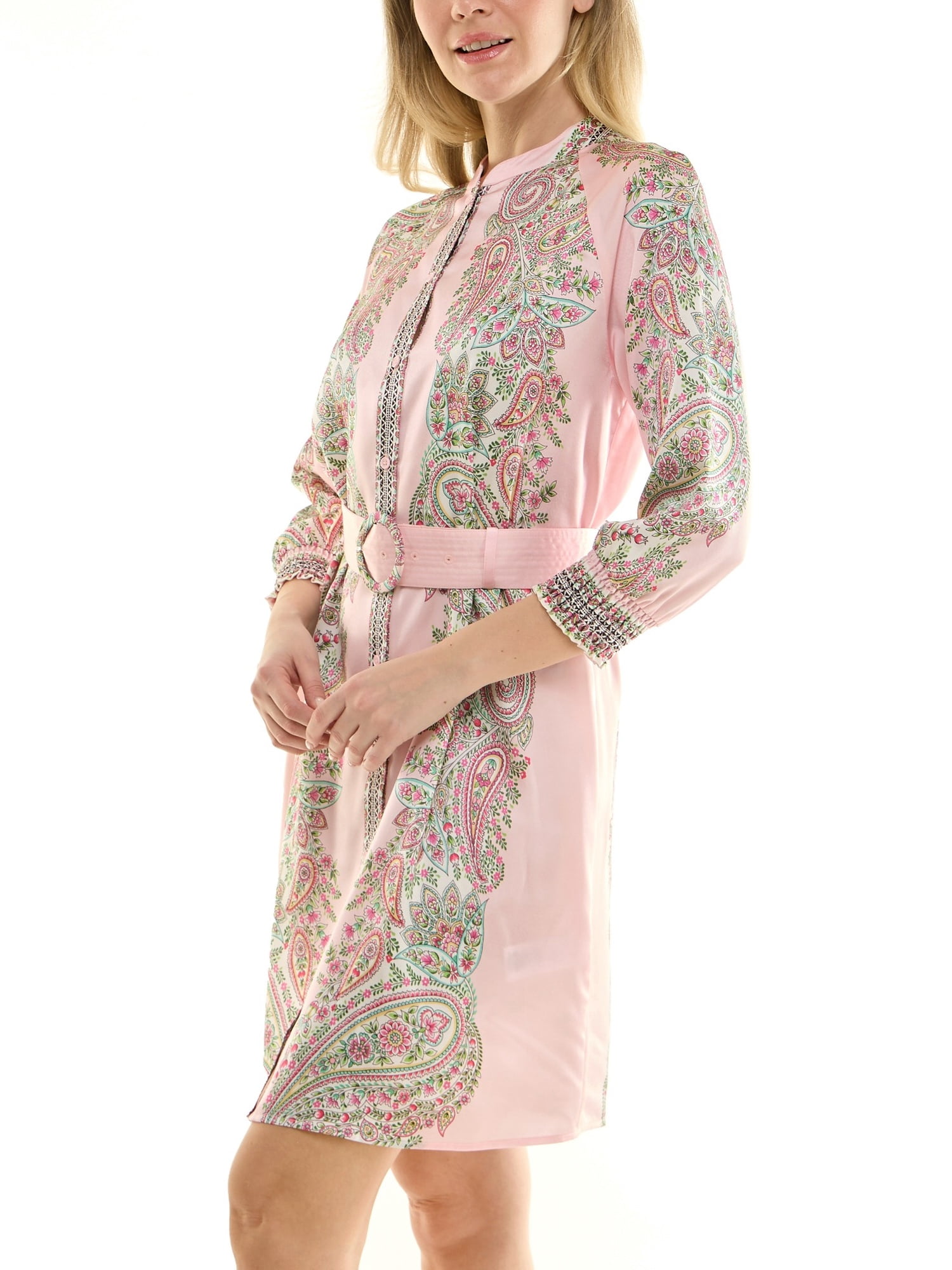 Nanette Nanette Lepore Womens Long Sleeve Tie Waist Mirror Print Mini Dress
