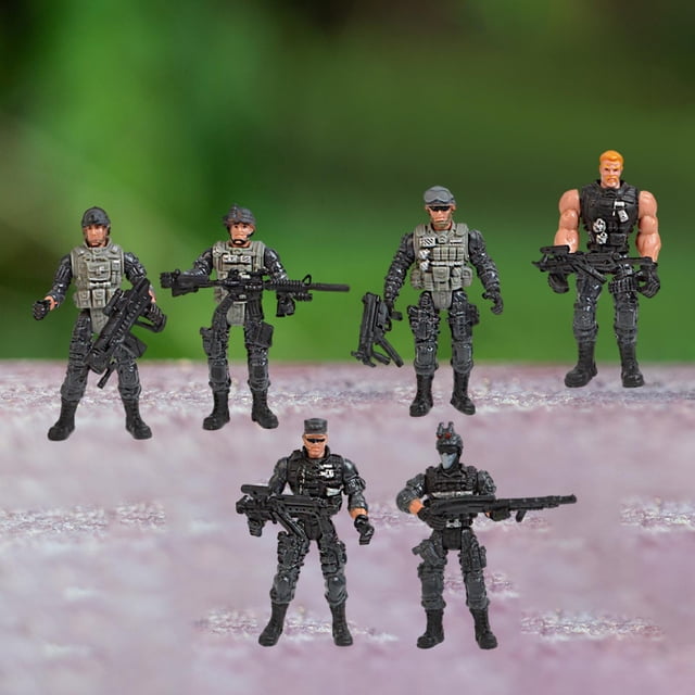 Figuras de acción de 6 piezas Hugo guardabosques del ejército hombres del ejército de fuerzas especiales