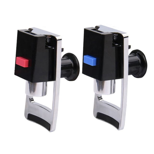2 piezas de grifo estilo empuje para dispensador de enfriador de agua, paquete azul y rojo, paquete duradero, fácil de operar, boquilla de repuesto para grifo de regalo