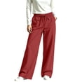 thumbnail image 7 of Tqcoqu Wide Leg Palazzo Pants for Women, Casual Drawstring Flowy Beach Linen Trousers with Pockets for Vacation Daily, 7 of 7