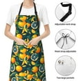 thumbnail image 6 of Lsque Fresh Orange Waterproof Apron Chef Aprons for Men Heavy Duty Chemical Work Apron Extra Long Grilling Aprons with Adjustable Bib Apron, 6 of 9