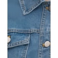 thumbnail image 5 of INSPIRE CHIC Women's Short Sleeve Denim Jackets Cropped Button Down with Pockets Classic Jean Jacket S Light Blue, 5 of 6