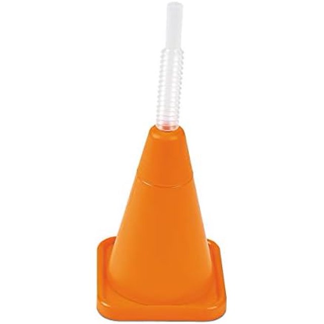 Gobelets Réutilisables en Plastique en Forme de Cône Orange pour Fête de Construction avec Pailles - (Lot de 8) Orange Orange
