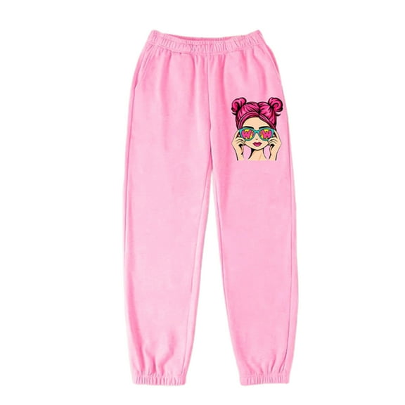 ibiyuan Trendy Girls Pants Casual Wear For Kids Stylish Sweatpants For Daily School Outdoor Activities For Ages 3 12 Easy To Clean Ideal For Spring Autumn And Winter (Pink1,7-8 Years)