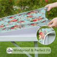 thumbnail image 6 of Pioneer Flower Floral Print Pattern Square Fitted Tablecloth with Elastic Edge,Square Table Cover,Washable Elastic Table Cover for Home Kitchen Party Decor 36"x36", 6 of 6