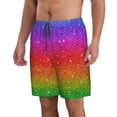 thumbnail image 2 of Disketp Men'S Swim Trunks Hawaiian Breathable Surf Beach Swimsuits Mesh Lining Beach Shorts With Pockets-Rainbow Glitter, 2 of 9