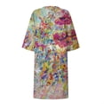 thumbnail image 4 of Robe d'Été pour Femmes 2024 Mode Grande Taille Décontractée Ample Coton Lin Manches Courtes Col Rond Robe Manches Courtes Col Rond Robe Rabais de 50 % Liquidation!, 4 of 5