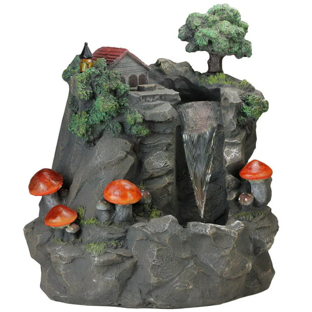 24 5 Solar Led Lighted Mushrooms By, Best Outdoor Lighted Water Fountains